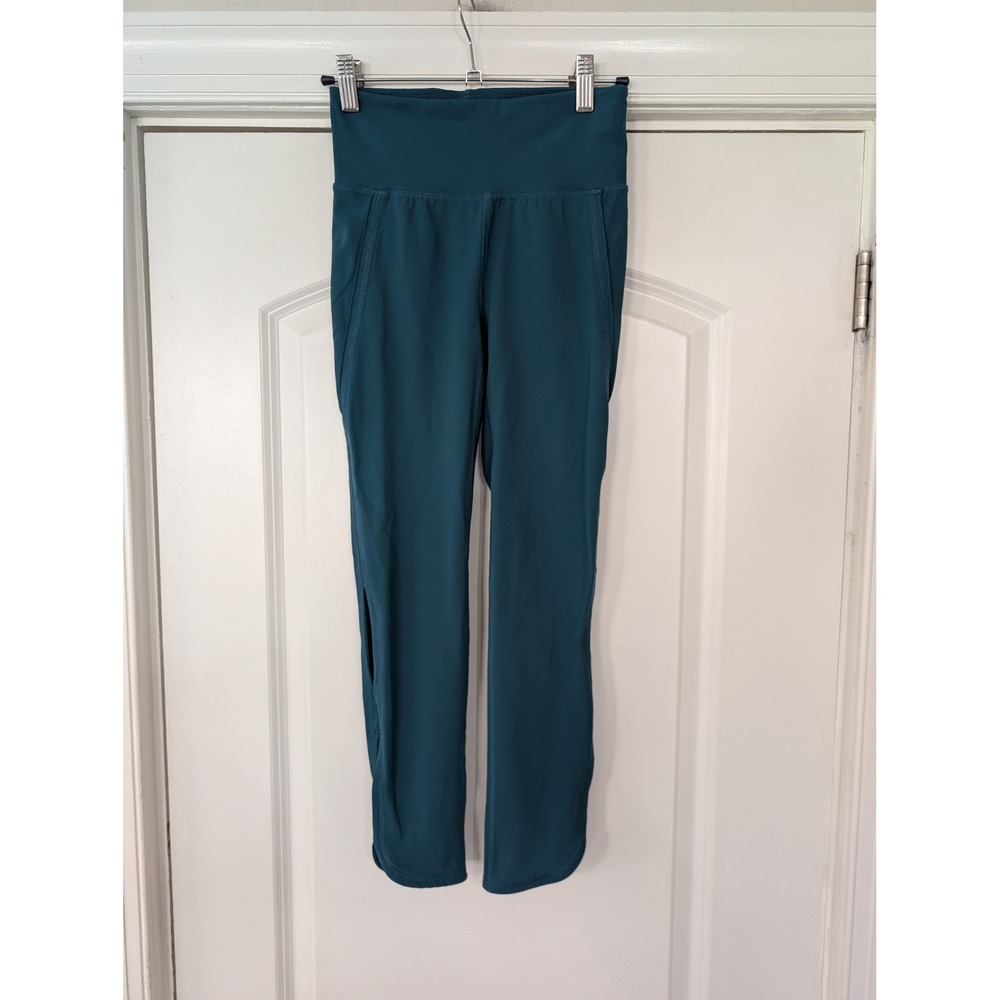 Free People Movement Teal Leggings High Waisted Side Slits Womens Activewear XS‎